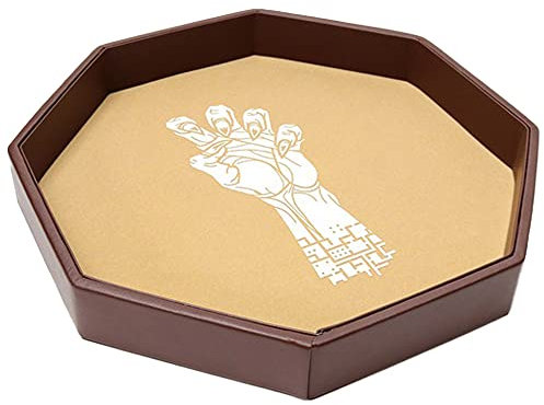 Grinning Gargoyle - Deluxe 30cm Fantasy Vecna Claw Dice Rolling Tray - DnD Dice Tray - Dice Roller Mat for RPG and Tabletop Roleplaying Games - Gaming Accessory – Noise Dampening Octagon Dice Trays