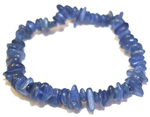 Splitter-Armbänder auf elastischen Zugband | Edelstein-Armband für Damen und Herren | Heilstein und Stretch-Armband (Kyanit/Disthen)