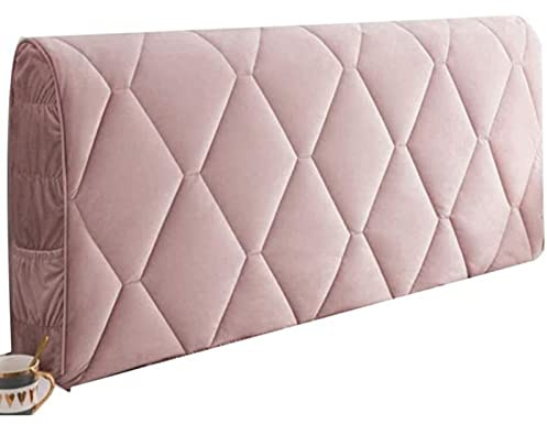 Kopfteilbezug 160/180/200, Bett Kopfteil Bezug Bettkopfteil Hussen Bettkopfteil Husse/Bezug/überzug Abdeckungen Für Schlafzimmer Elastischer Samt Material Verdicken,Pink-150cm