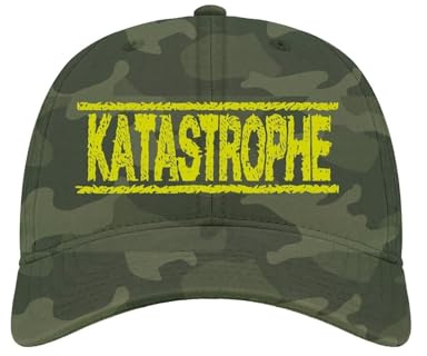 tshirtladen bestickte Cap Katastrophe Spruch Werkstatt Humor Unisex | Bestickte Unisex Cap aus Bio Baumwolle mit Schriftzug Katastrophe, 6 Panel, verstellbar 57 bis 60 cm, für die Werkstatt