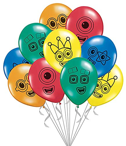 Hilloly Balloons Hilloly 30 pcs Number-Blocks 12inch Number-Blocks Latex Ballons Happy Birthday Party Supplies Birthday Party Number-Blocks Theme Balloon Boy Girl Toy Decoration Kids