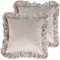 Dekorative Kissenbezug aus Samt 2er Set Einfarbig Kissenhülle Sofa Büro Decor Kissenbezüge Shabby Chic Samtkissenbezug mit Rüschen 45x45 cm für Dekokissen Sofakissen Couchkissen, Leicht Gebräunt
