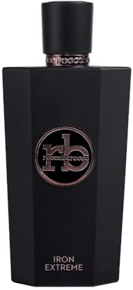 Roccobarocco Jewel Collection Iron Extreme Eau de Parfum für Herren, 100 ml, intensiver und holziger Herrenduft, mit Weihrauch, Patchouli und Vanille
