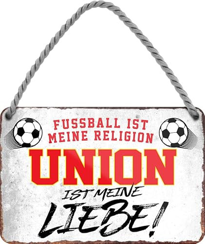 schilderkreis24 – Blechschild Lustiger Spruch Deko Artikel Sport Verein Geschenkidee Männer Club Fußball Fan (Fussball Religion Union 18x12cm)