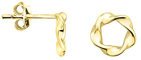 SOFIA MILANI - Damen Ohrringe 925 Silber - vergoldet/golden - Gedrehter Kreis Ohrstecker - E1435