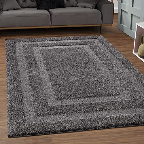 SANAT Wohnzimmer Teppich - Luxus Shaggy Nicht-schuppend Teppich, Wohnzimmer Schlafzimmer Esszimmer Eingangsbereich Teppiche, Hellgrau 200 x 280 cm