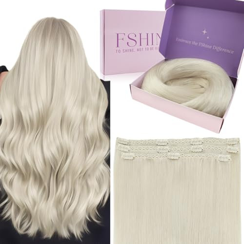 Invisible Clip in Extensions Echthaar Blond 30cm 3 Stücke 50g Echthaar Extensions Clip Weißblond Haarverlängerun mit Clips Günstig Farbe 1000