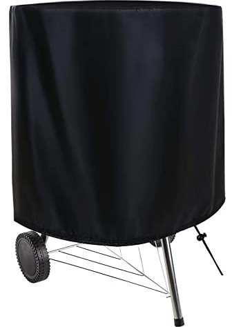 ROMON Funda Redonda para Barbacoa Exterior, Cubierta para Barbacoa, BBQ Cover 420D Impermeable, A Prueba de Polvo, Protección UV, 71×73cm, Negro