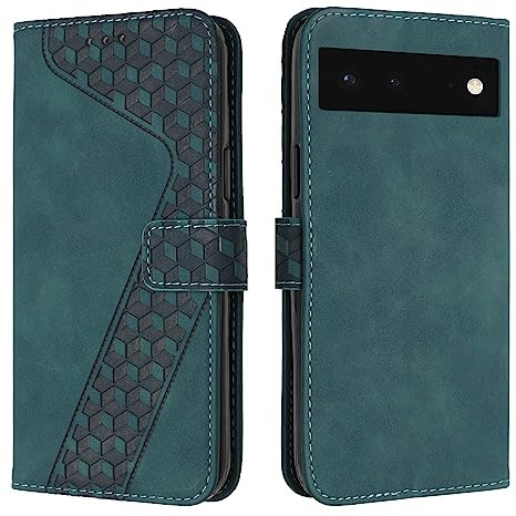 YIRRANZD Funda para Google Pixel 6, Funda Tapa Libro Movil Carcasa PU Cuero [Ranura para Tarjeta], Flip Caso Cubierta Case Funda para Google 6 (Verde)