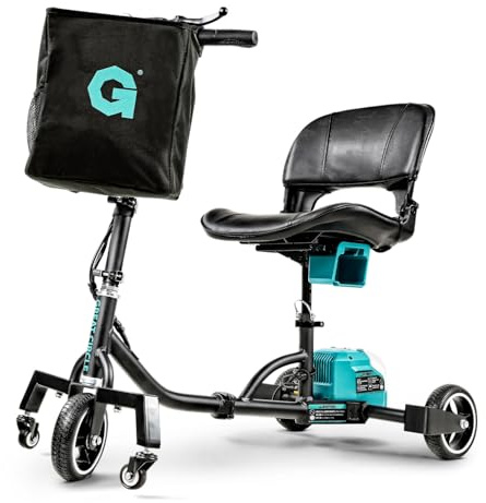 G Mobility Scooter – 3 Wheels, 35 lb Folding Aluminum Frame, Anti-Tip Footrests, Includes (1) 48V 2Ah Li-Ion Battery and Charger, Supports 275 lbs, Airline Friendly