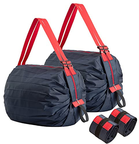 Lllunimon Wiederverwendbare Einkaufstasche Faltbare Reusable Shopping Grocery Bags Lebensmittelgeschäft Lagerung Tote Bag Tragbare Duffle Umhängetasche staschen (Marineblau)