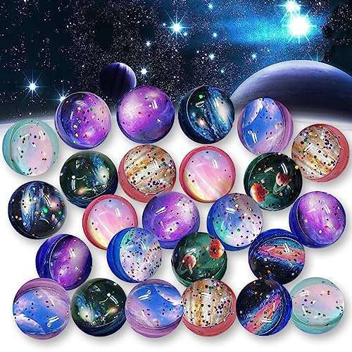 LWuuywa Flummies Gastgeschenke 25 Stück Adventskalender Füllung Kinder Flummis Sternenklarer Himmel Mitgebsel Kindergeburtstag Partygeschenke 32mm (Sternenklarer Himmel)