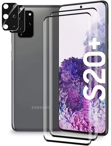 YISPIRIN 2 Stück Schutzfolie Kompatibel mit Samsung Galaxy S20 Plus + 2 Stück Kamera Panzerfolie, 9H Härte Folie, Fingerabdruck-ID Unterstützen, Dispalyschutzfolie für S20 Plus