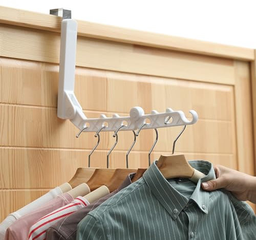 Perchas de Viaje,Perchero Puerta,Perchas Plegables,Colgador Puerta Ahorro de Espacio para Secar Ropa,Viajes,Hogar,Acampadas,Camping,Uso en Interiores y Exteriores(1 Paquete)