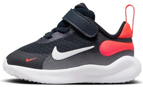 Nike Revolution 7 Schuh für Babys und Kleinkinder, Dark Obsidian/White-Bright Crimson-Black, FB7691-400, 18.5 EU (3C US)