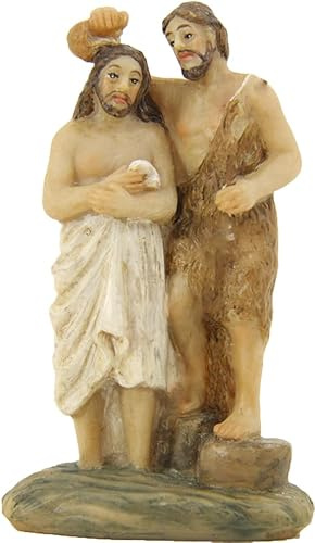FADEDA Passionsfiguren: Taufe Jesu/Höhe:5 cm/handbemalt/detailgetreue Krippen Figuren - Weihnachten Tisch Dekoration Krippe Zubehör