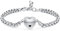 Mnicremation Urnenarmband für Asche Medaillon Herz Einäscherungsarmband Verstellbar Asche Anhänger Gliederkette Damen Always in my heart, 2E+1 centímetros, Edelstahl, Kein Edelstein