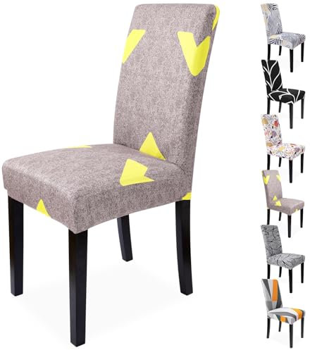 Zindoo Stuhlhussen 6er Set Groß Stretch Stuhlbezug, Interessant Modernes Muster Abnehmbarer Waschbar Stuhl Hussen für Hotels, Restaurants, Hochzeiten, Party Deko