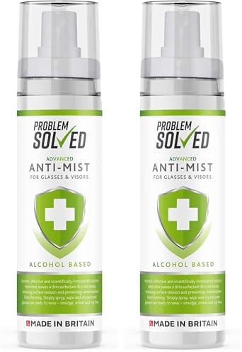 Problem Solved Anti-Mist Fog Demister Spray for Glasses Visors Goggles Helmets, 100ml (Pack of 2)