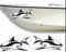 Rakelfix 2 x Haie Typ 5 Aufkleber aus Hochleistungsfolie - viele Farben zur Auswahl - Angler Angelboot Sticker Boot Boote Beschriftung Bug Heck Fische Angeln Schlauchboot Nautic See Fischer Boot