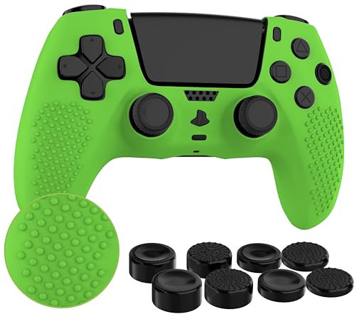 MyGadget Funda de Silicona Mando PS5 - con 8 Botones de Thumbsticks (2 Pares Altos | 2 Pares Bajos) - Carcasa para Playstation 5 Dualsense Wireless en Verde