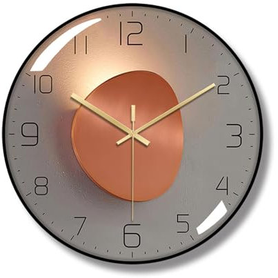 Ergocar Wanduhr, Art-Deco-Stil Moderne Metall-Wanduhr, Kein Tickendes Geräusch, Ideal Für Wohn-, Schlaf- Und Arbeitszimmer, Büros