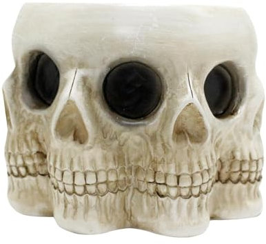 kivrimlarv Resin Skull Flower Pot, Spooky Plant Pot, Skull Shaped Flower Pot, Multi Faceted Skull Planter, Garden Ornaments Flower Pot, Skull Themed Plant Container, Resin Skull Planter for Garden