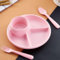 BBTISG Assiettes à Dîner Divisées, 3 Compartiments avec Contrôle des Portions Assiettes Diététiques Divisées Plateau Réutilisable pour Enfants et Adultes Passe au Micro Ondes (rose)
