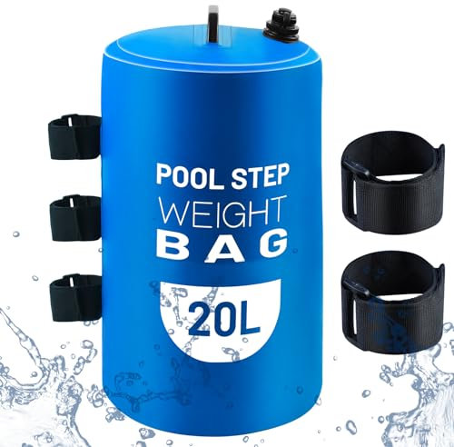 Poolleiter Gewichte 20L Universal Pool Stufengewichte Sandsack Wasserdicht 500D PVC Schwimmbad Treppengewichte für Aufstell- und Innenpool mit Nylongriff Blau