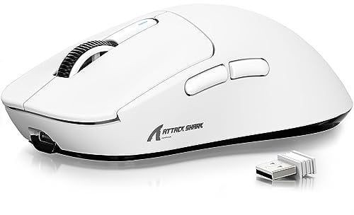 ATTACK SHARK X3 49g Ultralight Mouse, PixArt PAW3395 Gaming Sensor, BT/2.4G Wireless/Wired Gaming Mouse, 26000 DPI, 200 Hours Battery, Office Mice for Win11/Xbox/PS/Mac (White)