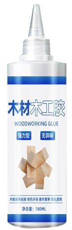 Colla per legno per fai da te, colla per legno trasparente, 180 ml, colla trasparente ed ecologica, sicura per la lavorazione del legno professionale per diverse decorazioni, riparazione di mobili e