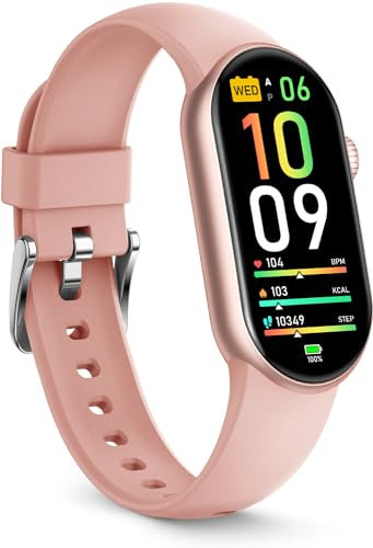 FITVII Fitness Tracker with 24/7 Heart Rate and Blood Pressure Monitor, Blood Oxygen Sleep Tracking Step Calories Counter IP68 Waterproof Activity Tracker for Women