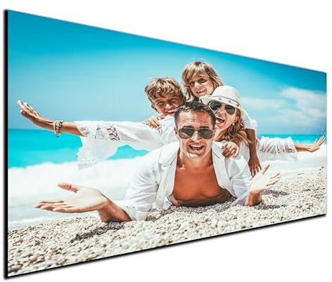 DARO Design - 50x70 cm Mein Foto auf Leinwand Hochdichte Faserplatte HDF 6mm, Schwarze Kanten, Fester Wandhaken - Als Hochzeitsgeschenk, für Baby Bilder und Familien Fotos und andere besondere Momente