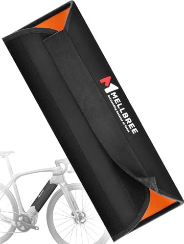 Mellbree E-Bike Akku Schutzhülle - Wachsendes und verdickendes Design - Dicke 5mm, Geeignet für Akkus mit Umfang von 28-42cm, Geeignet für Bosch, Cube, KTM und andere Marken von E-Bikes. (Orange)
