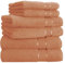 Mixibaby Handtuch 6er Set 2X Duschtuch 2X Handtuch 2X Gästetuch 100% Baumwolle Frottee, Farbe:Terracotta