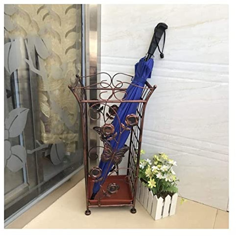 DRFGNF Porte-Parapluie Porte-Parapluie Porte-Parapluie rétro en Fer avec bac d'égouttage Porte-Parapluie autoportant en métal Porte-Parapluie européen pour la Maison Porte-Parapluie de Jardin Organ