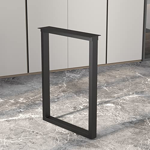 Metalltisch, 30 x 61 cm/30 x 71,1 cm, robuster industrieller Esstisch mit verstellbaren Beinen, für Büro, Computertisch und Esstisch, Schwarz/Silber