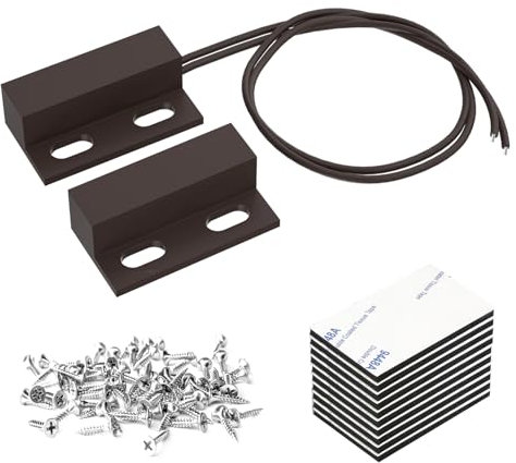 SCOOYUCK 5 Sätze NC Magnetschalter Magnetischer Türsensor Normalerweise Geschlossen Magnetischer Reedschalter （Braun）