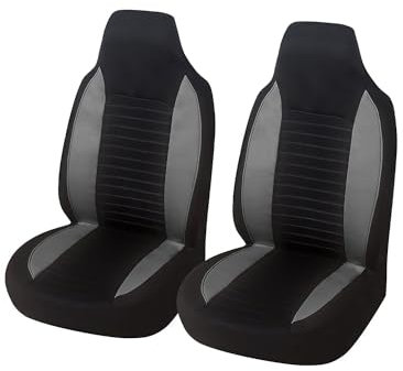 Auto Sitzauflagen Vorne High Back Eimer Sitzbezüge Universal 2 Stücke Auto Seat Protector Für Peugeot 107 Für C1 Für Toyotaes Aygo Für Sitzbezüge Sitzauflagen(-04-2pcs Gray)