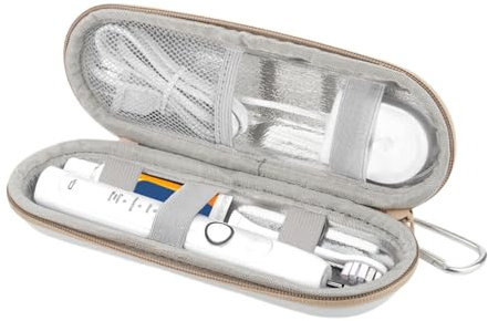 ELEPRUC Zahnbürste Elektrische Etui, ZahnbüRste Reiseetui, Elektrische Zahnbürste Reisebox, Aluminiumfolie Zahnbürsten Etui, Zahnbürsten Reisebox Elektrische Zahnbürsten Schutzhülle mit Halter Weiß