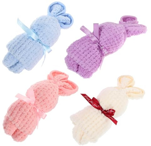 Cabilock Osterhasen-handtücher 4 Stück Schnelltrocknend Cartoon-waschlappen Weich Und Saugfähig Für Babyparty