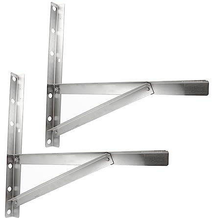 ERINGOGO 2stücke Faltbare Halterung Für Klimaanlagen Aus Edelstahl Wandmontage Hochwertige Verarbeitung Sicher Installieren Für Ziegelsimse