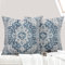 ECZOIL 2er Set Boho Kissenbezug 50x50 cm Kissenhülle Dekorative Boho Stil Vintage Zierkissenbezüge Kissen für Sofa Sessel Zuhause Schlafzimmer mit Verstecktem Reißverschluss - Blau und Weiß