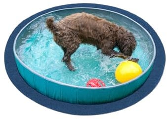 andiamo Kunstrasen Rasenteppich Kunstrasenteppich Field - aus Filz mit Drainage-Nopppen in blau - runder Teppich Ø 130 cm