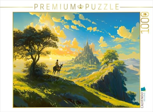 CALVENDO Puzzle Fast am Ziel - Reiter in Amine Landschaft | 1000 Teile Lege-Größe 64 x 48 cm Foto-Puzzle für glückliche Stunden