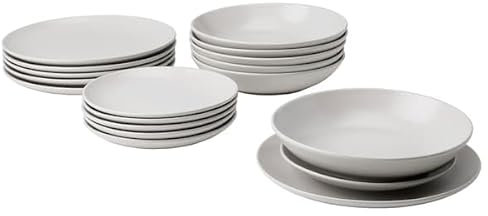 FÄRGKLAR Vajilla 18 piezas, mate gris claro