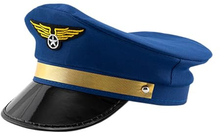 szaluyk Navy Captain Hut - Women Cap | Black Airline Captain Cap | Männer Pilothüte Flugzeug Einstellbare Kappen | Verstellbare Pilothüte | Flugzeugkapitän Airline Caps Für Halloween - -Kostümzubehör