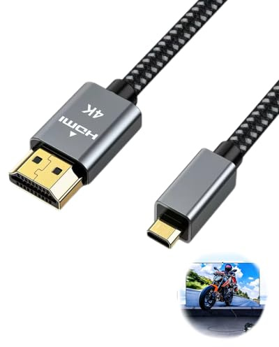 Câble Micro HDMI vers HDMI 2M compatible avec Raspberry Pi 5/4 GoPro Hero | 4K@60Hz 3D 1080P, HDR et ARC, Ethernet Ultra Mâle vers Mâle, 2.0 Micro HDMI vers HDMI pour Caméras A6300 A6400 Nikon Moniteur