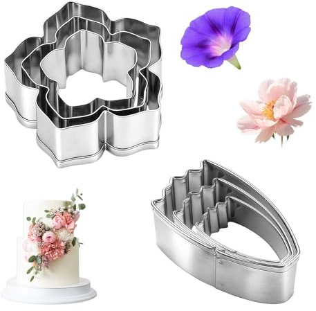Lot de 6 emporte-pièces en forme de goutte en forme de fleur de treuil - En acier inoxydable - Pour la fabrication de gâteaux, de pain, de biscuits
