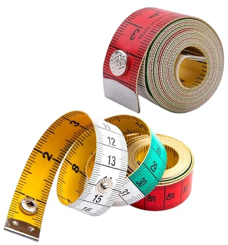 Tape Measure Sewing, Accurate Dual Sided Flexible Tape Measure Body Tool | 2 Pcs Soft Tape Measure Fabric Tape Measure 150cm 60 Inch Snap Button Tailor Ruler Weight Loss Dressmaking Portable Box